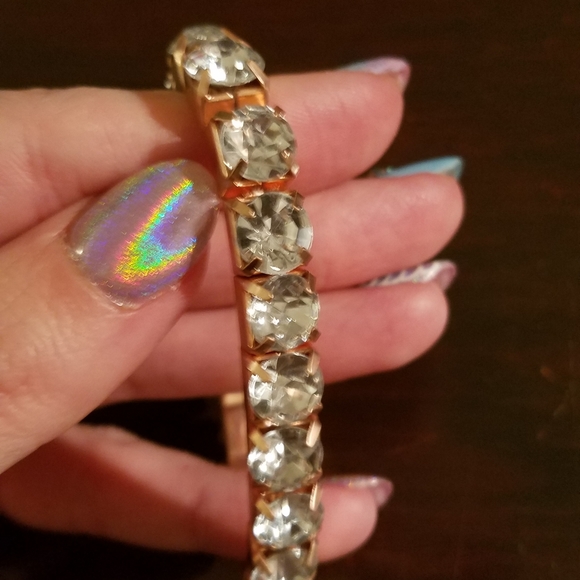 None Jewelry - Silver rhinestone sparkle faux diamond bracelet